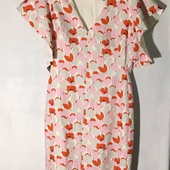 NWOT Black Halo Floral Dress with Flutter Sleeves - Picture 3 of 5